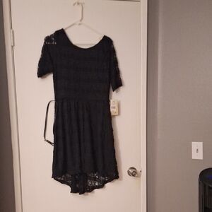 Rewind Elegant Black Lace Kids Formal Dress
